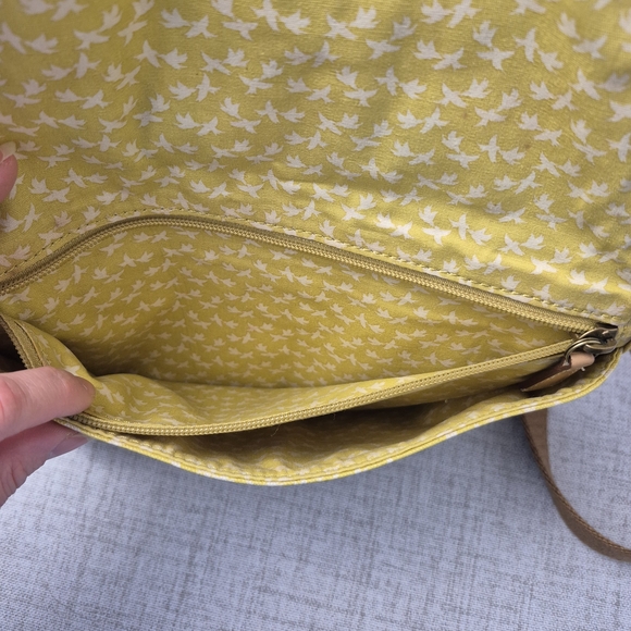 Fossil Key-Per Vintage Crossbody Bag Coated Canvas Tree Bird Nature Print Y2K - Picture 11 of 13